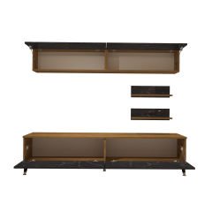 Decoraktiv Eko 5 Mdf Std Gold Tv Ünitesi Tv Sehpası Pera - Siyah Mermer