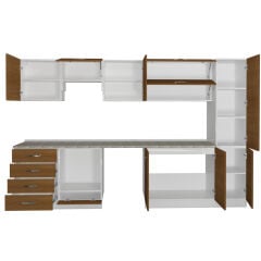 Decoraktiv Elite 325YQ Ankastre Fırın Modüllü MDF Hazır Mutfak Dolabı Ceviz