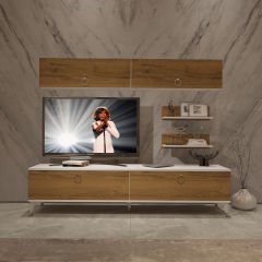 Decoraktiv Eko 5 Mdf Std Gold Tv Ünitesi Tv Sehpası Beyaz - Pera