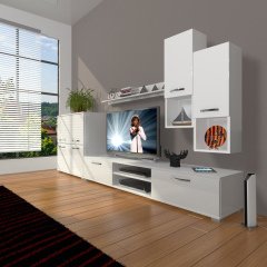 Decoraktiv Eko 6DA Slm Dvd Tv Ünitesi Tv Sehpası Parlak Beyaz