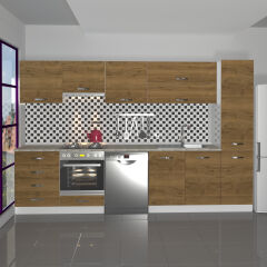 Decoraktiv Elite 325YQ Ankastre Fırın Modüllü MDF Hazır Mutfak Dolabı Pera