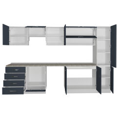Decoraktiv Elite 325YQ Ankastre Fırın Modüllü MDF Hazır Mutfak Dolabı Antrasit