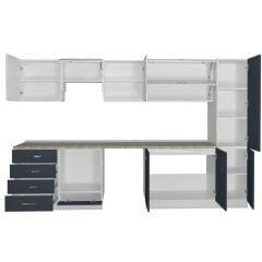Decoraktiv Elite 325YQ Ankastre Fırın Modüllü MDF Hazır Mutfak Dolabı Antrasit - Beyaz