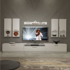 Decoraktiv Trendstyle 8DA Slm Tv Ünitesi Tv Sehpası Parlak Beyaz