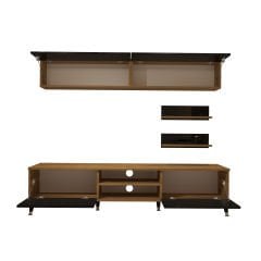 Decoraktiv Eko 5 Mdf Dvd Gold Tv Ünitesi Tv Sehpası Pera - Siyah