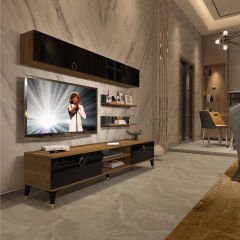 Decoraktiv Eko 5 Mdf Dvd Gold Tv Ünitesi Tv Sehpası Pera - Siyah