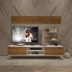 Decoraktiv Eko 5 Mdf Dvd Gold Tv Ünitesi Tv Sehpası Beyaz - Pera