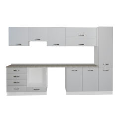 Decoraktiv Elite 325YQ Ankastre Fırın Modüllü MDF Hazır Mutfak Dolabı Buz Gri