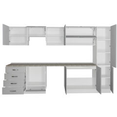 Decoraktiv Elite 325YQ Ankastre Fırın Modüllü MDF Hazır Mutfak Dolabı Buz Gri