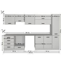 Decoraktiv Elite 325YQ Ankastre Fırın Modüllü MDF Hazır Mutfak Dolabı Kumtaşı