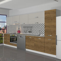 Decoraktiv Elite 325YQ Ankastre Fırın Modüllü MDF Hazır Mutfak Dolabı Pera - Kumtaşı