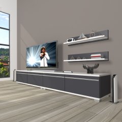 Decoraktiv Eko 220t Mdf Tv Ünitesi Tv Sehpası Beyaz - Antrasit