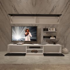 Decoraktiv Eko 5B Mdf Dvd Tv Ünitesi Tv Sehpası Beyaz - Siyah