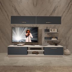 Decoraktiv Eko 5B Mdf Dvd Tv Ünitesi Tv Sehpası Beyaz - Antrasit