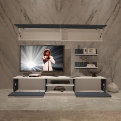 Decoraktiv Eko 5B Mdf Dvd Tv Ünitesi Tv Sehpası Beyaz - Antrasit
