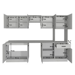 Decoraktiv Elite 280 Ankastre Boy Dolaplı MDF Hazır Mutfak Dolabı Ceviz