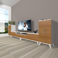 Decoraktiv Eko 9220 Slm Retro Tv Ünitesi Tv Sehpası Beyaz - Ceviz