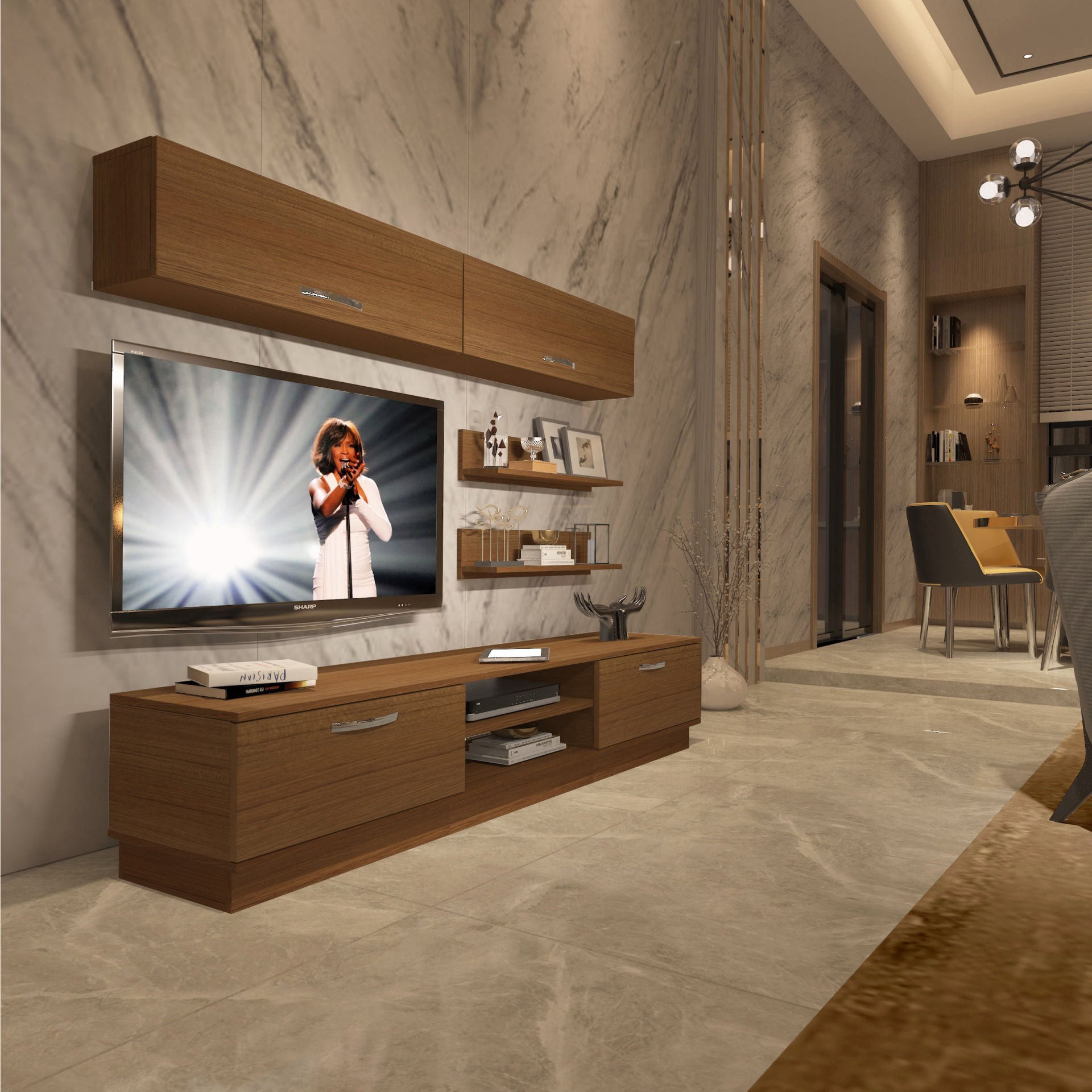 Decoraktiv Eko 5B Mdf Dvd Tv Ünitesi Tv Sehpası Ceviz