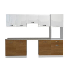 Decoraktiv Elite 280 Ankastre Boy Dolaplı MDF Hazır Mutfak Dolabı Ceviz - Beyaz