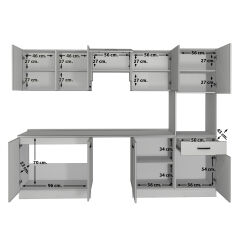 Decoraktiv Elite 280 Ankastre Boy Dolaplı MDF Hazır Mutfak Dolabı Ceviz - Beyaz