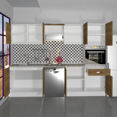 Decoraktiv Elite 280 Ankastre Boy Dolaplı MDF Hazır Mutfak Dolabı Pera