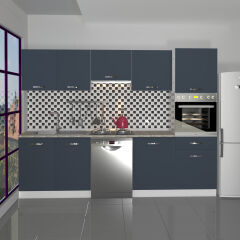 Decoraktiv Elite 280 Ankastre Boy Dolaplı MDF Hazır Mutfak Dolabı Antrasit