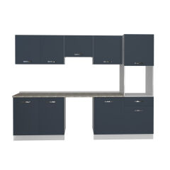 Decoraktiv Elite 280 Ankastre Boy Dolaplı MDF Hazır Mutfak Dolabı Antrasit