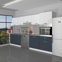 Decoraktiv Elite 280 Ankastre Boy Dolaplı MDF Hazır Mutfak Dolabı Antrasit - Beyaz