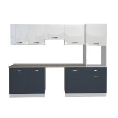 Decoraktiv Elite 280 Ankastre Boy Dolaplı MDF Hazır Mutfak Dolabı Antrasit - Beyaz