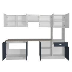 Decoraktiv Elite 280 Ankastre Boy Dolaplı MDF Hazır Mutfak Dolabı Antrasit - Beyaz