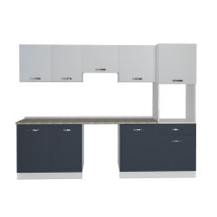 Decoraktiv Elite 280 Ankastre Boy Dolaplı MDF Hazır Mutfak Dolabı Antrasit - Buz Gri
