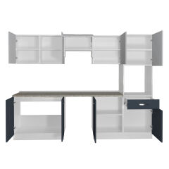 Decoraktiv Elite 280 Ankastre Boy Dolaplı MDF Hazır Mutfak Dolabı Antrasit - Buz Gri