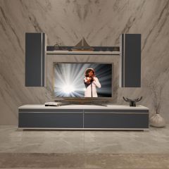 Decoraktiv Eko 7 Mdf Std Tv Ünitesi Tv Sehpası Beyaz - Antrasit