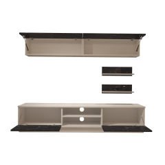 Decoraktiv Eko 5B Mdf Dvd Tv Ünitesi Tv Sehpası Beyaz - Siyah Mermer