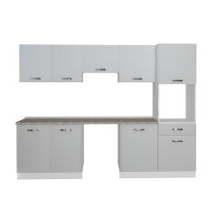 Decoraktiv Elite 280 Ankastre Boy Dolaplı MDF Hazır Mutfak Dolabı Buz Gri