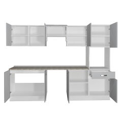 Decoraktiv Elite 280 Ankastre Boy Dolaplı MDF Hazır Mutfak Dolabı Buz Gri