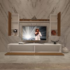 Decoraktiv Eko 7 Mdf Std Tv Ünitesi Tv Sehpası Beyaz - Ceviz