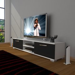Decoraktiv Eko 140 Slm Dvd Tv Ünitesi Tv Sehpası Beyaz - Siyah