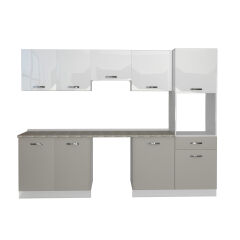 Decoraktiv Elite 280 Ankastre Boy Dolaplı MDF Hazır Mutfak Dolabı Kumtaşı - Beyaz