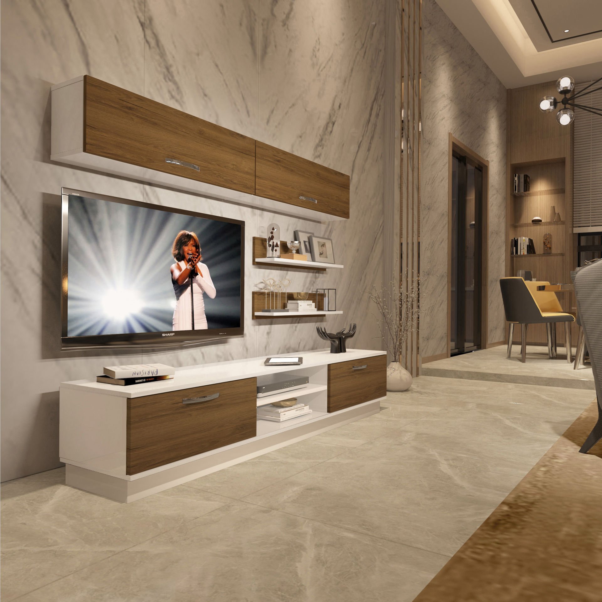Decoraktiv Eko 5B Mdf Dvd Tv Ünitesi Tv Sehpası Beyaz - Pera