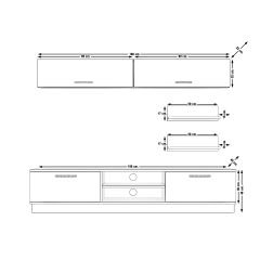 Decoraktiv Eko 5B Mdf Dvd Tv Ünitesi Tv Sehpası Beyaz - Pera