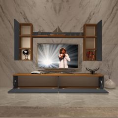 Decoraktiv Eko 7 Mdf Std Tv Ünitesi Tv Sehpası Ceviz - Antrasit