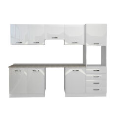Decoraktiv Elite 280Q Ankastre Boy Dolaplı MDF Hazır Mutfak Dolabı Parlak Beyaz