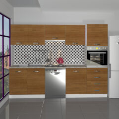 Decoraktiv Elite 280Q Ankastre Boy Dolaplı MDF Hazır Mutfak Dolabı Ceviz