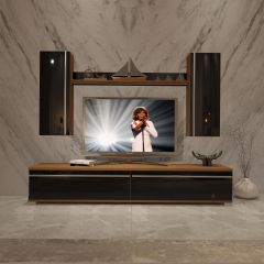Decoraktiv Eko 7 Mdf Std Tv Ünitesi Tv Sehpası Ceviz - Siyah