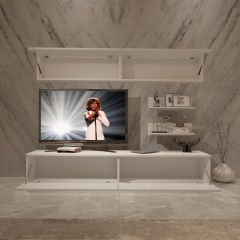 Decoraktiv Eko 5B Slm Std Tv Ünitesi Tv Sehpası Parlak Beyaz