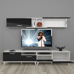Decoraktiv Eko 5220 Mdf Retro Tv Ünitesi Tv Sehpası Beyaz - Siyah