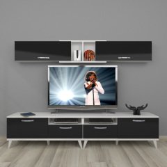 Decoraktiv Eko 5220 Mdf Retro Tv Ünitesi Tv Sehpası Beyaz - Siyah