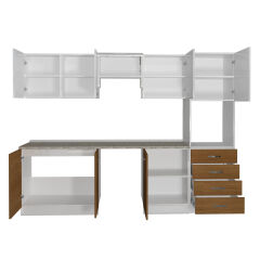 Decoraktiv Elite 280Q Ankastre Boy Dolaplı MDF Hazır Mutfak Dolabı Ceviz - Beyaz