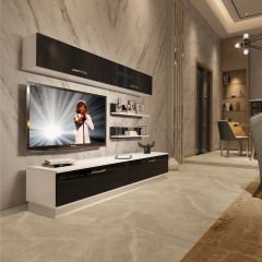 Decoraktiv Eko 5B Slm Std Tv Ünitesi Tv Sehpası Beyaz - Siyah